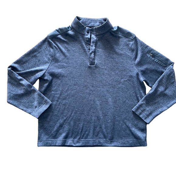 Greg Norman Mens Shirt Large Blue Performance 1/4 Button Pullover - Picture 1 of 7